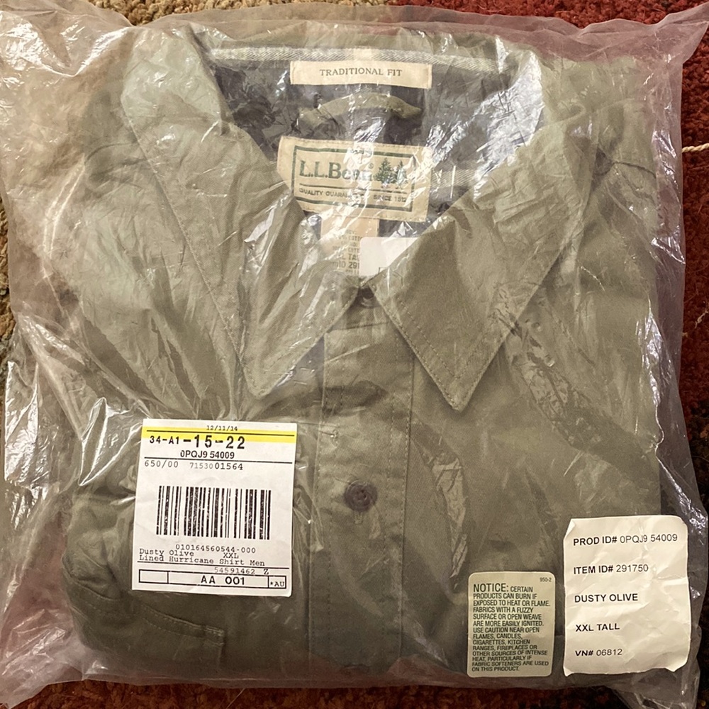 Mens Lined Shirt from L L Bean